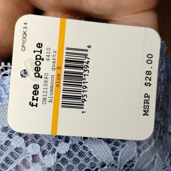 NWT Free People Lacy Looks bandeau Bluemoon Quartz Sz S - Picture 7 of 13